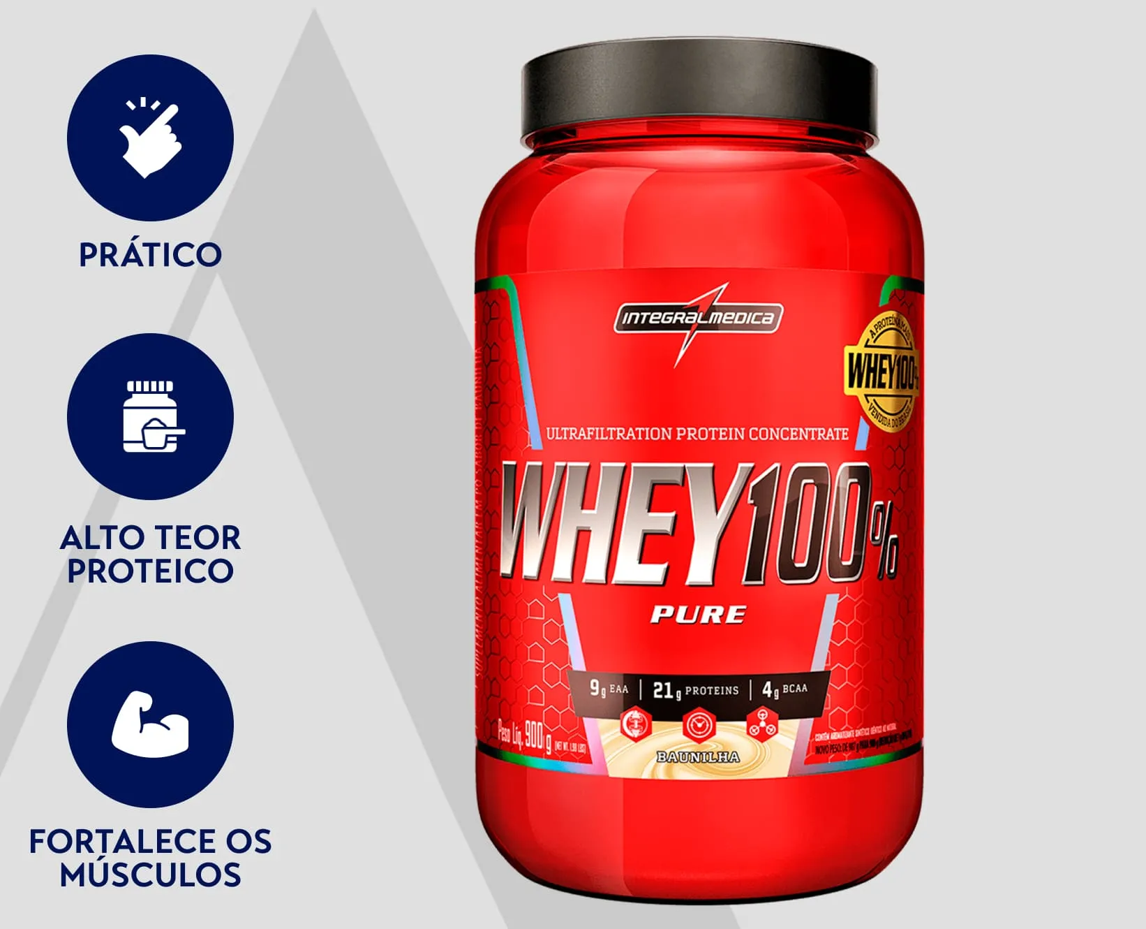 Whey de Baunilha 100% | Integralmedica | 900g