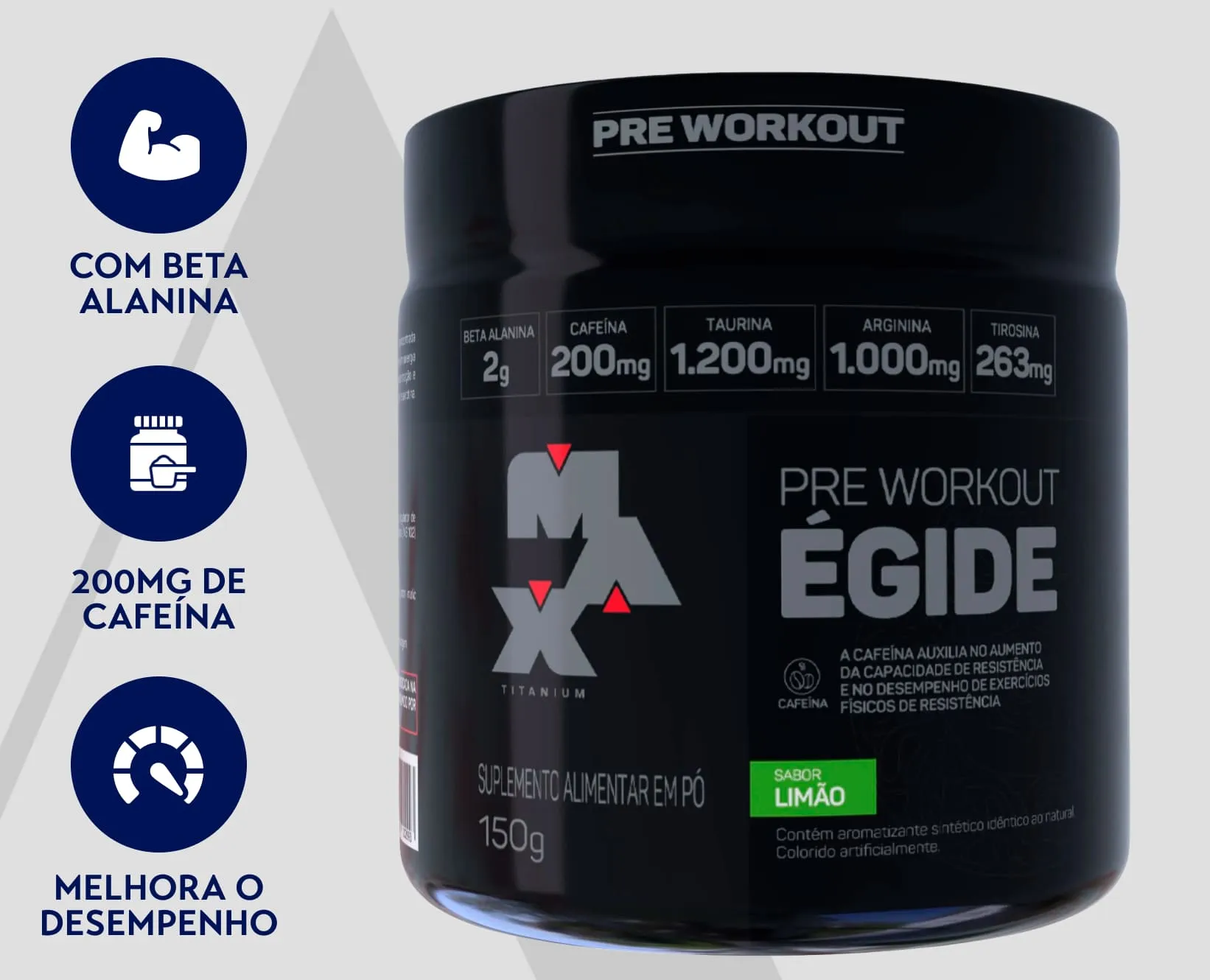 Pré-Treino Limão Égide | Max Titanium | 150g