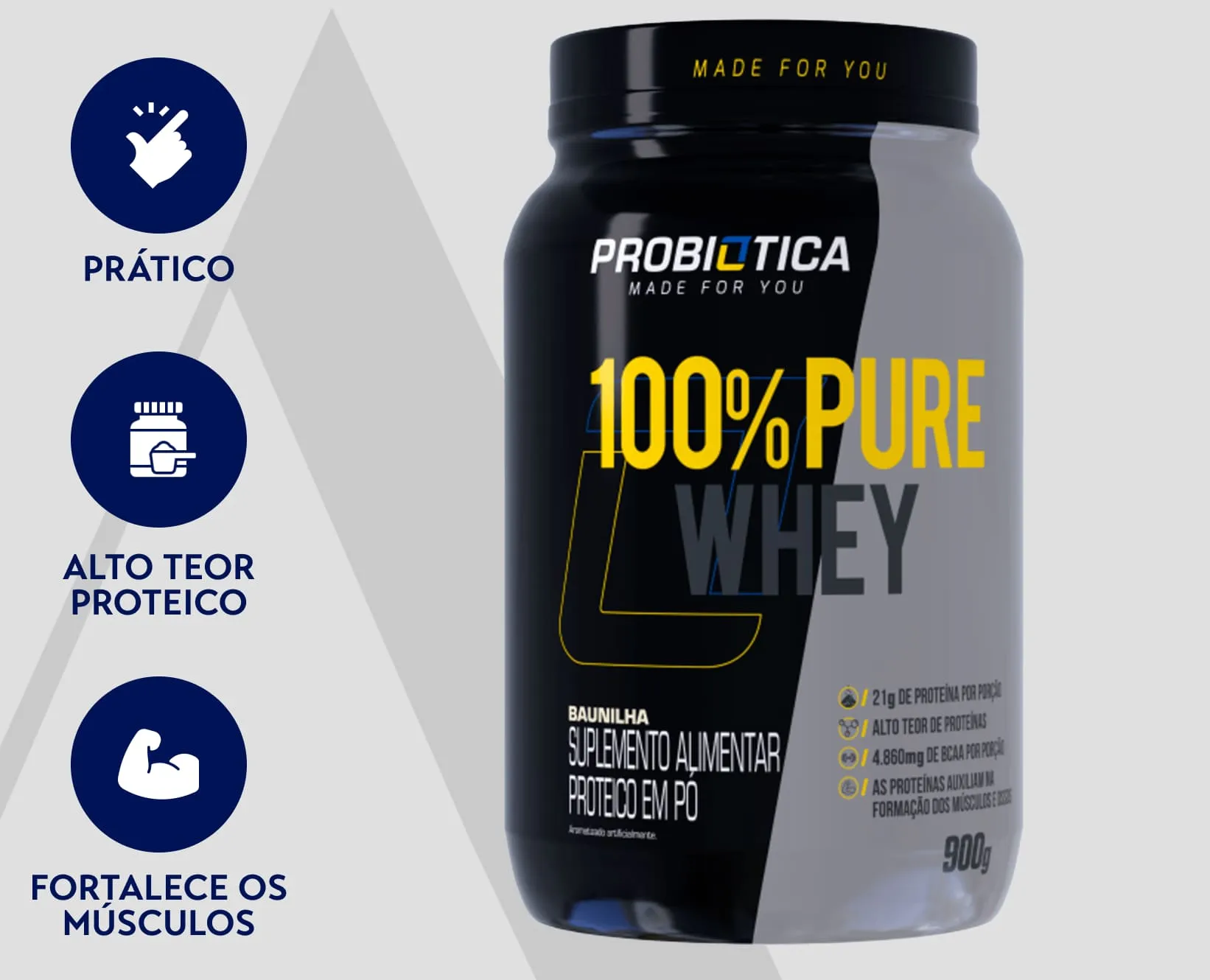 Whey Probiótica de Baunilha | 900g